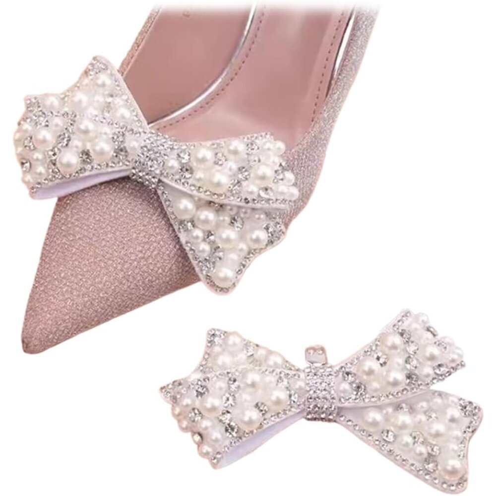 Pearl Shoe Clips Set 2pcs Bridal Wedding Accessories Detachable Buckle Decor
